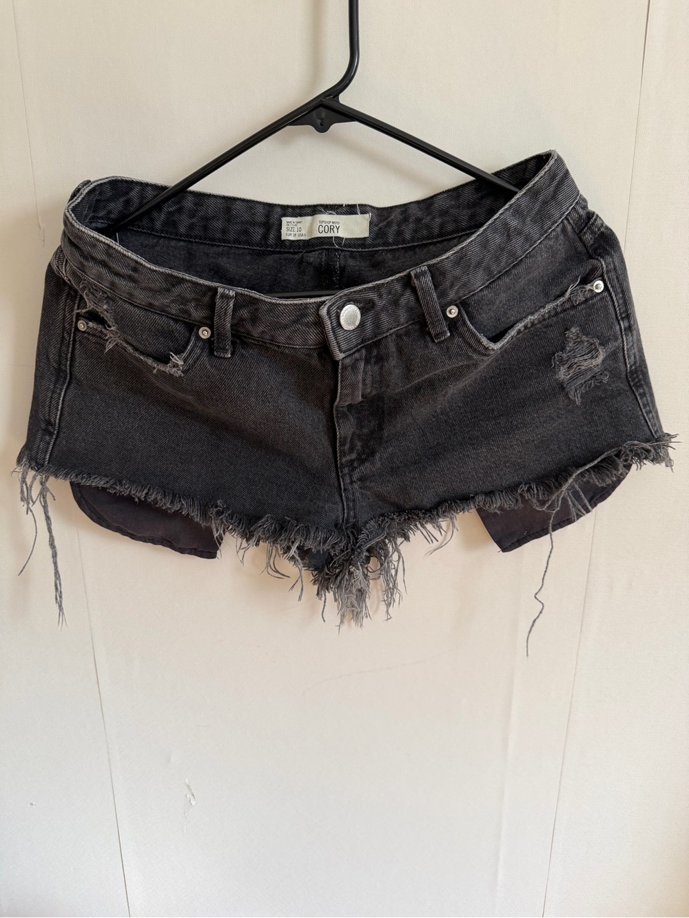 Topshop Moto Cory Shorts in faded black